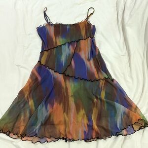 Urban Outfitters Multi-coloured tie dye mesh dress